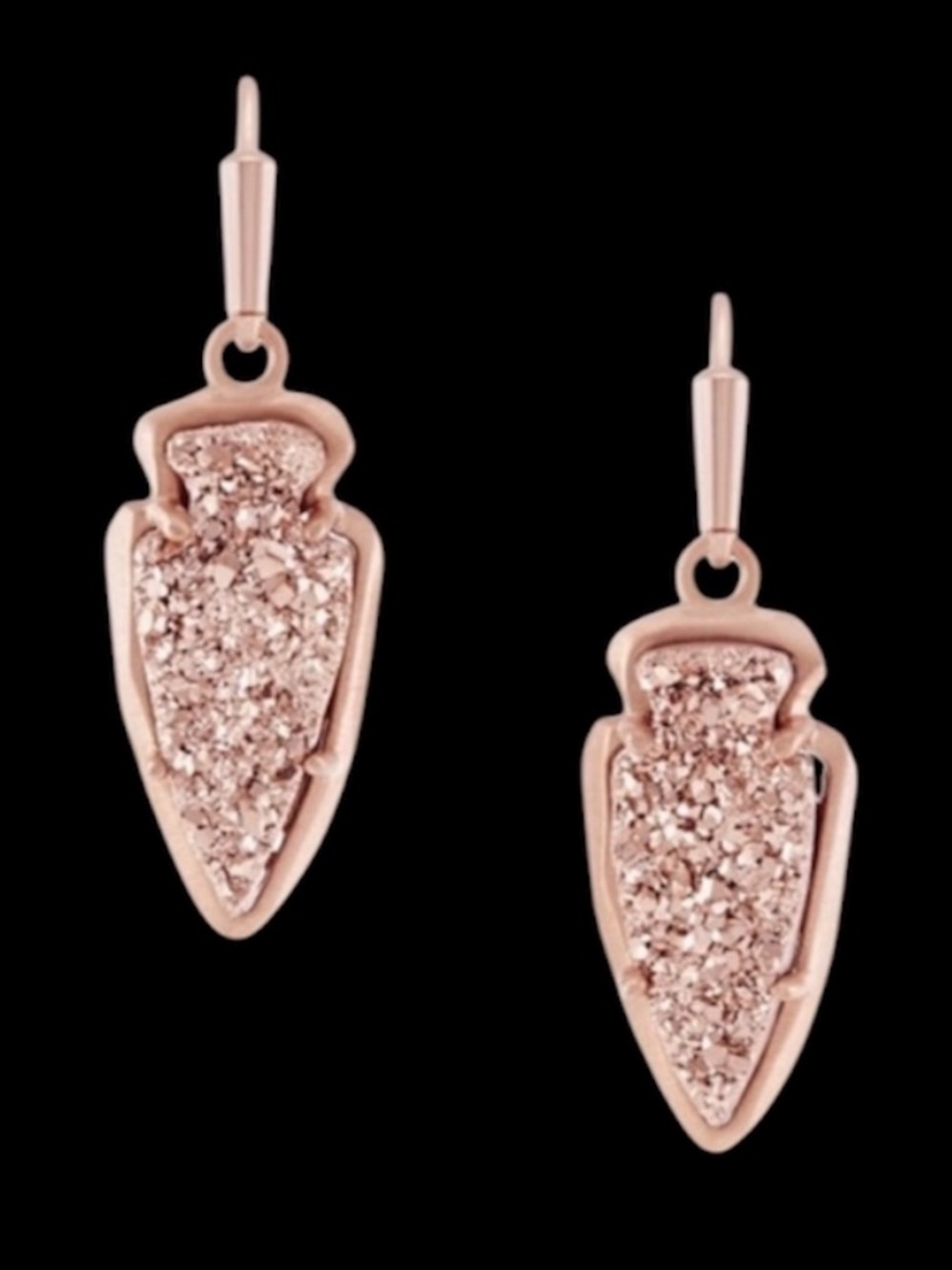 Kendra Scott Kate Rose Gold Arrowhead Earrings in Rose Gold Drusy